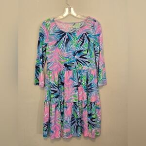 Lilly Pulitzer Dress Geanina, Gecko Green Beach Bash Cotton Size S